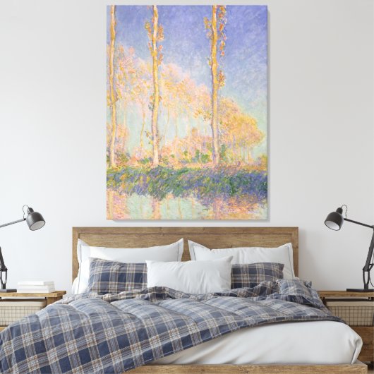 Populieren, impressionistisch landschap, Claude Mo Canvas Afdruk (Insitu (Slaapkamer))