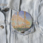 Populieren, impressionistisch landschap, Claude Mo Ronde Button 4,0 Cm (In situ)