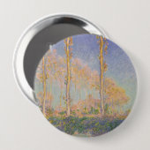 Populieren, impressionistisch landschap, Claude Mo Ronde Button 4,0 Cm (Voorkant /achterkant)