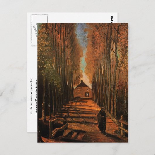 Populieren in Autumn Van Gogh Fine Art. Briefkaart (Voorkant / Achterkant)