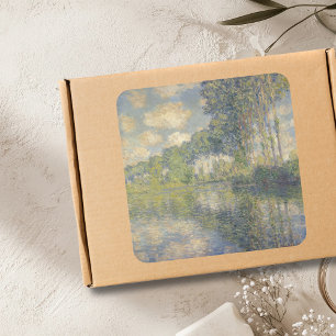 Populieren op de Epte - Monet Vierkante Sticker