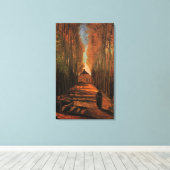 Populierenlaan in de herfst, Vincent van Gogh Canvas Afdruk (Insitu (Houten vloer))
