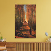 Populierenlaan in de herfst, Vincent van Gogh Canvas Afdruk (Insitu (Woonkamer))