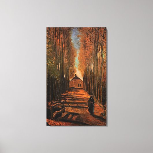 Populierenlaan in de herfst, Vincent van Gogh Canvas Afdruk (Voorkant)