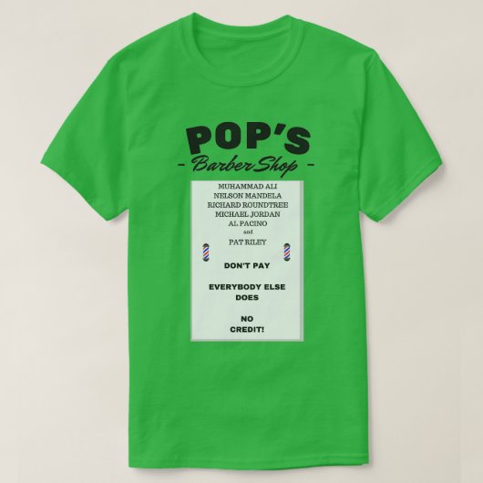 Popx27s Barber Shop 4 T-shirt (Design voorkant)