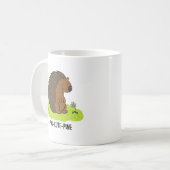 Por-Cute-Pine Funny Porcupine Pun Koffiemok (Voorkant links)
