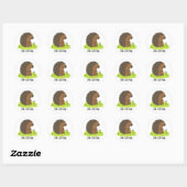 Por-Cute-Pine Funny Porcupine Pun Ronde Sticker (Vel)