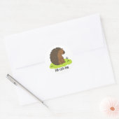 Por-Cute-Pine Funny Porcupine Pun Ronde Sticker (Envelop)