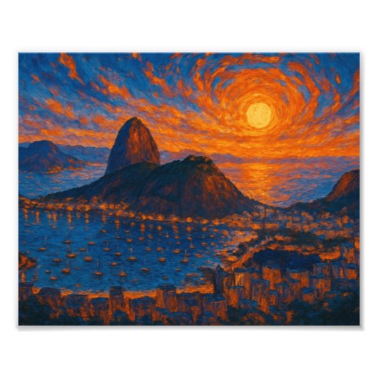 por do sol sobre o rio - arte digital - pôster foto afdruk (Voorkant)