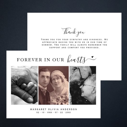 Por Siempre en Nuestro Corazón Fotografía Simpatía Bedankkaart