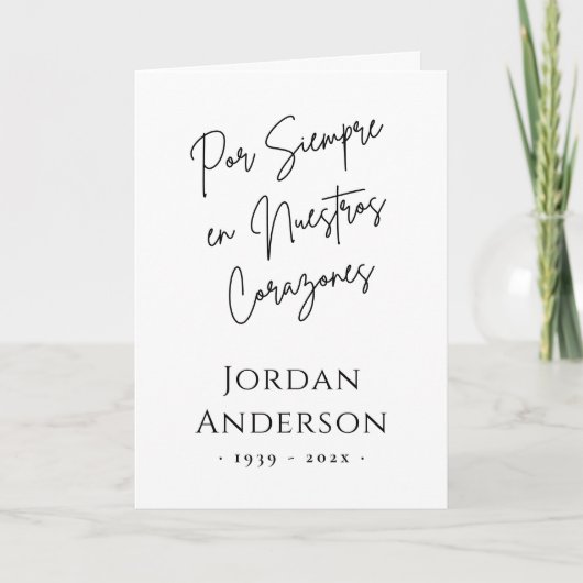 Por siempre en nuestros corazones photo sympathy bedankkaart (Voorkant)