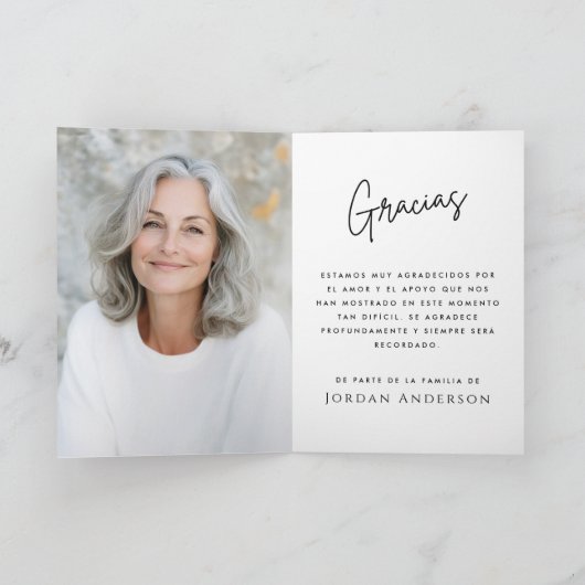 Por siempre en nuestros corazones photo sympathy bedankkaart (Binnen)