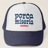 Porca Miseria Personalized Trucker Hat Trucker Pet (Voorkant)