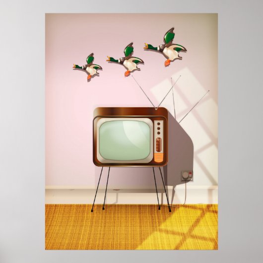 Porcelain Ducks op de muur Poster (Voorkant)