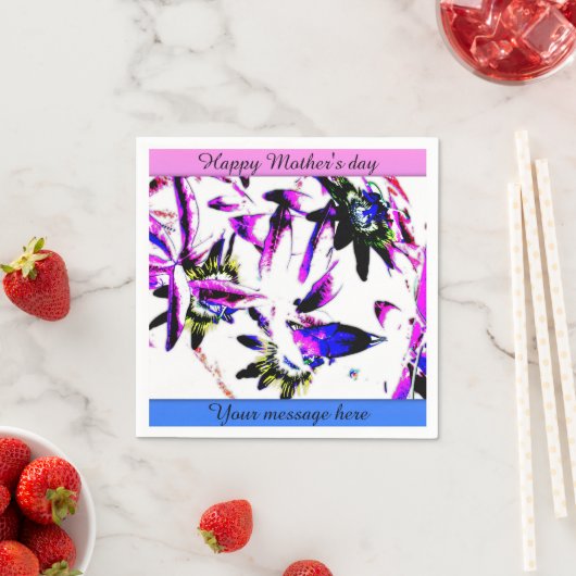 Porcelain Flower Moederdag Custom Paper Napkins Servetten (Insitu)