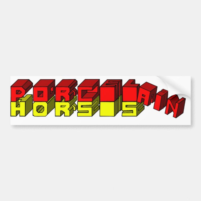 Porcelain Horses Bumpersticker (Voorkant)