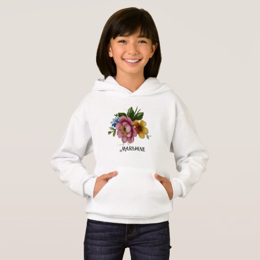 Porcelain Inspired Floral  Hoodie (Voorkant volledig)