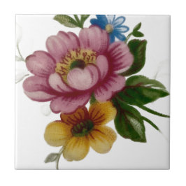 Porcelain Inspired Floral Tegeltje