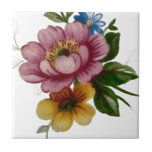 Porcelain Inspired Floral Tegeltje (Voorkant)