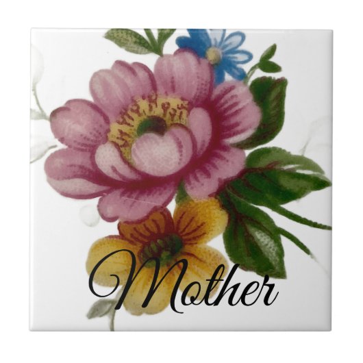 Porcelain Inspired Floral Tegeltje (Voorkant)