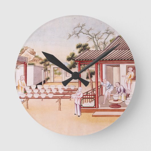 Porcelain Making (w/c op papier) Ronde Klok (Voorkant)