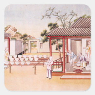 Porcelain Making (w/c op papier) Vierkante Sticker