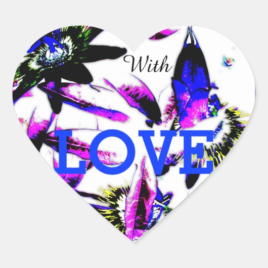 Porcelain Passiflora Flower Heart Sticker (Voorkant)