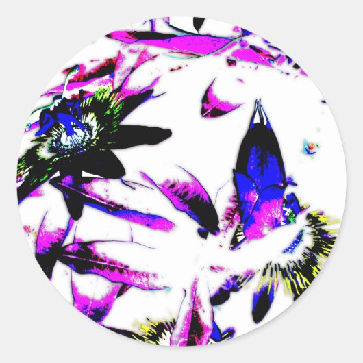 Porcelain Passiflora Flower - Stickers (Voorkant)