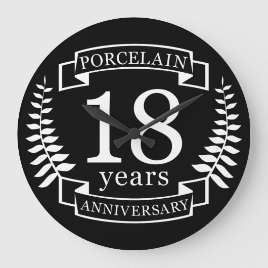 Porcelain traditionele trouwdag 18 jaar grote klok (Voorkant)