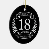 Porcelain traditionele trouwdag 18 jaar keramisch ornament (Rechts)