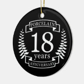 Porcelain traditionele trouwdag 18 jaar keramisch ornament (Links)