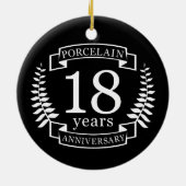 Porcelain traditionele trouwdag 18 jaar keramisch ornament (Achterkant)