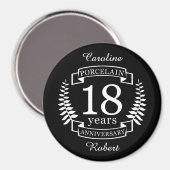 Porcelain traditionele trouwdag 18 jaar magneet (Voorkant / Achterkant)