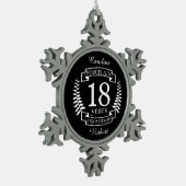 Porcelain traditionele trouwdag 18 jaar tin sneeuwvlok ornament (Links)