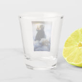 Porcelein in sneeuw X Shot Glas (Achterkant)