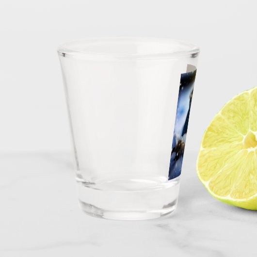 Porcelein in sneeuw X Shot Glas (Links)