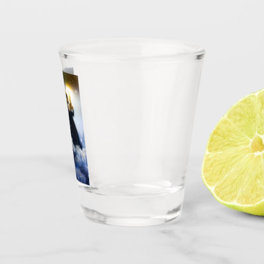 Porcelein in sneeuw X Shot Glas (Rechts)