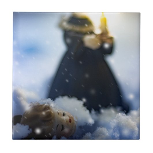 Porcelein in sneeuw X Tegeltje (Voorkant)