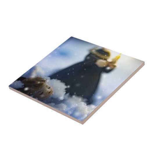 Porcelein in sneeuw X Tegeltje (Zijkant)