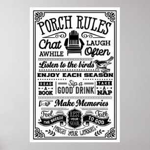 Porch Etiquette: De ongeschreven regels van ontspa Poster