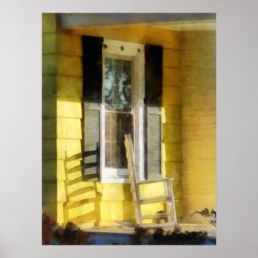 Porch - Lange middagschaduw van de Rocking-stoel Poster (Voorkant)
