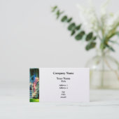 Porch met Amerikaanse vlag Visitekaartje (Staand voorkant)