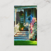 Porch met Amerikaanse vlag Visitekaartje (Achterkant)