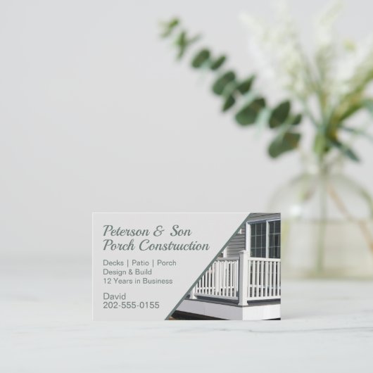 Porch Patio Deck Construction Visitekaartje (Staand voorkant)
