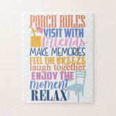 Porch Rules Cute Funny Quote voor vrienden Legpuzzel (Verticaal)