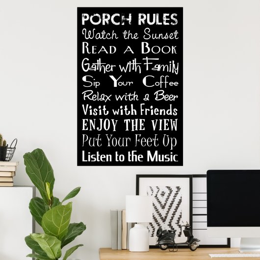 Porch Rules Poster (Thuiskantoor)