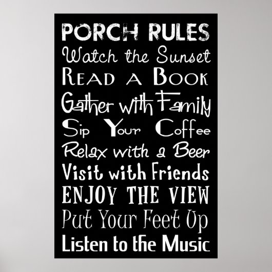 Porch Rules Poster (Voorkant)