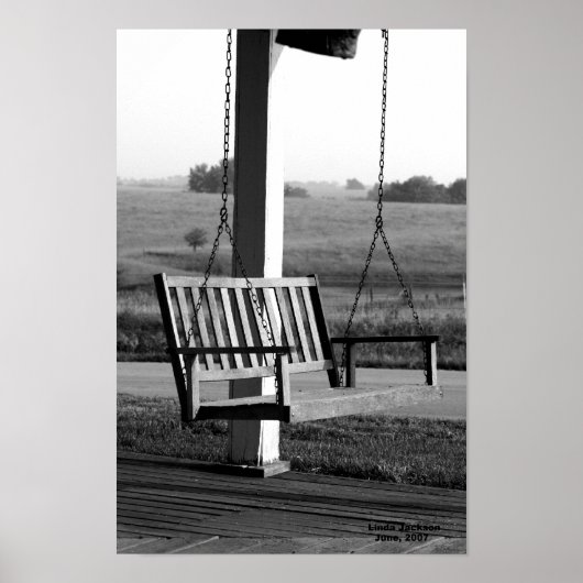Porch Swing, zwart-wit Poster (Voorkant)