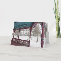 Porch Uitzicht op een sneeuwdag - Martha's wijntui