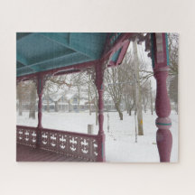 Porch Uitzicht op een sneeuwdag - Martha's wijntui